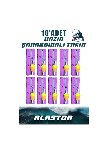 10'lu Hazır Set Şamandıralı Olta Ucu Takımı - 3 İğneli Mantarlı Hazır Takım - Şıpşıp