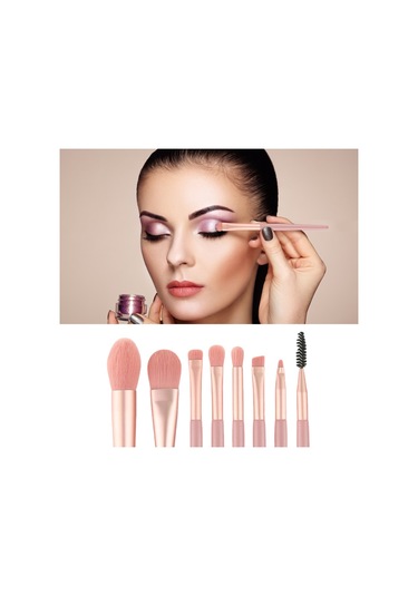 Mufunye Makyaj Fırçası Seti, Mini Taşınabilir, Yumuşak Kıllar, Gri