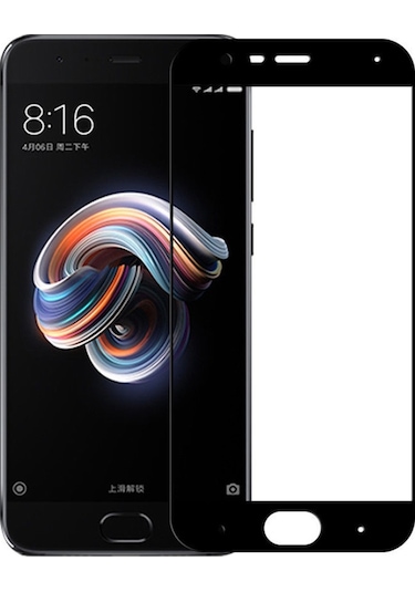 Xiaomi Mi Note 3 Tam Kaplayan Çerçeveli Tempered Cam - Siyah