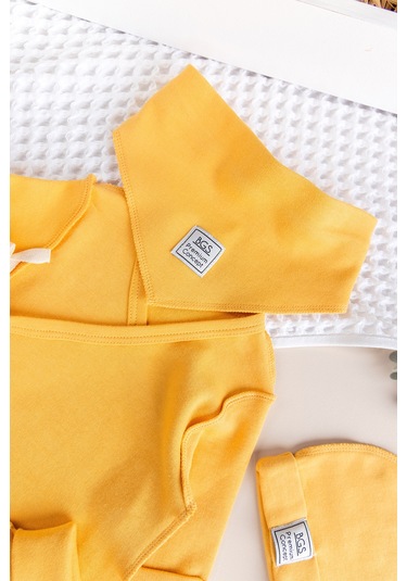 Kendinden Eldivenli Natural Bebek Hastane Çıkışı Bebek Takımı Çok Renkli