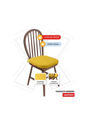Xpermate Standartfit Oval Sandalye Minderi 42x42x5 Sarı