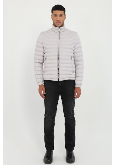 Dufy Taş Kapitone Slim Fit Erkek Mont-25287 Taş
