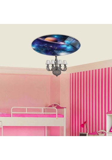 Cam Avize Göbeği | Galaksi Desen | Renkli | Çap50 Galaksi Desen - Renkli