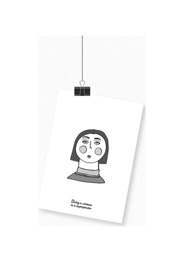 Kadın İllüstrasyon Baskılı A3 Duvar Posteri-6-2545