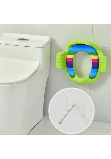 Kurbağa Model Çocuk-bebek Yanlardan Tutmalı Yumuşak Süngerli Klozet Kapağı Adaptörü Yeşil