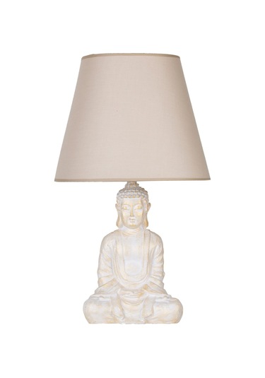 Qdec Modern Dizayn Buda Abajur Beyazgold-Bej Diğer