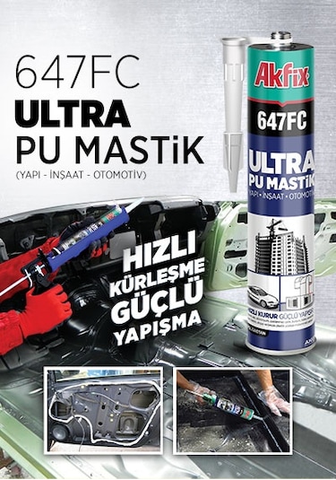Akfix 647FC PU Mastik 280Ml Gri Gri