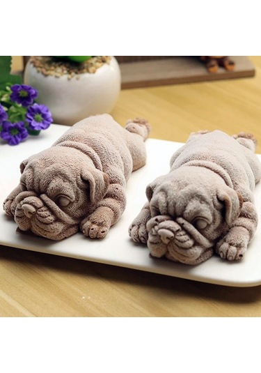 Yunboo Kreatif Shar Pei Silikon Kalıbı - Evde Çikolata, Dondurma, Mousse Ve Pasta Yapımı İçin Dıy Ev Fırın Gereci Shar Pei 06 Diğer