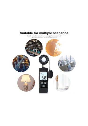 Ximistore9 Taşınabilir Işık Ölçer - 200.000 Lux'a Kadar Hassas Aydınlık Ölçüm Cihazı, Max/mın Veri Tutma, Siyah Rz851