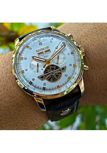 Raymond Star Seri Otomatik Erkek Kol Saati Altın