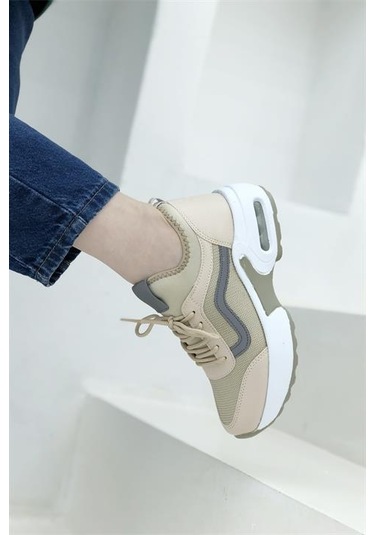 Konfores 1657 Anatomik Air Tabanlı Bayan Sneakers Ayakkabı Bej