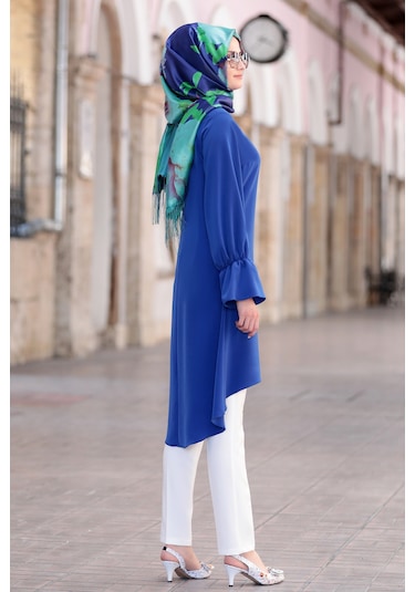 Leman Büyük Beden Tesettür Tunik Saks