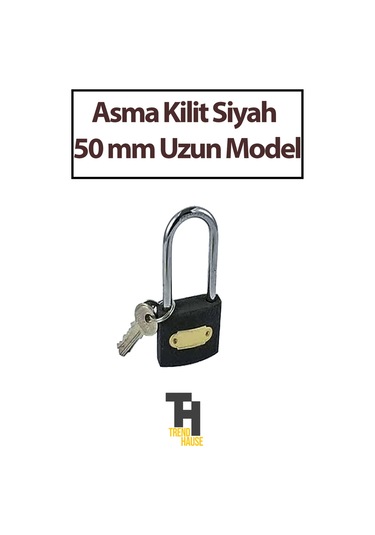 Asma Kilit Siyah 50 Mm Uzun Model