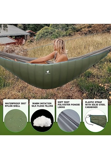 Tcherchı 4 Mevsim Sıcaklığa Sahip Hafif Taşınabilir Yeşil Hamak