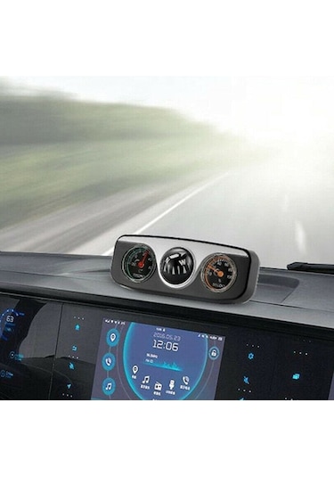 Yaozixa Oto Dekoratif Ünite: 3'ü Bir Arada Pusula + Sicaklık + Nem Ölçer, Araç İç Dekorasyonu Lc-3 İngilizce