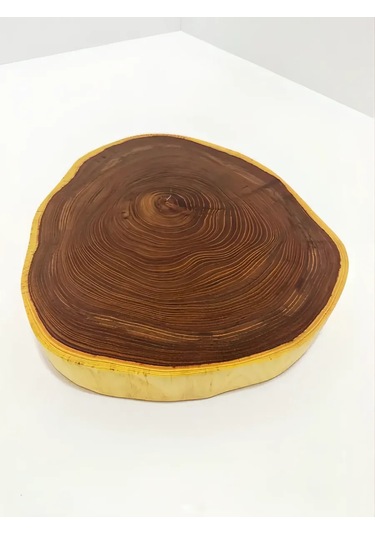 Büyük Yuvarlak Ahşap Kesme Tahtası 28-30 Cm 433593113 Açık Meşe