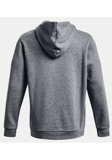 Erkek Ua Essential Fleece Kapüşonlu Üst 1373880-012 Gri - Beyaz