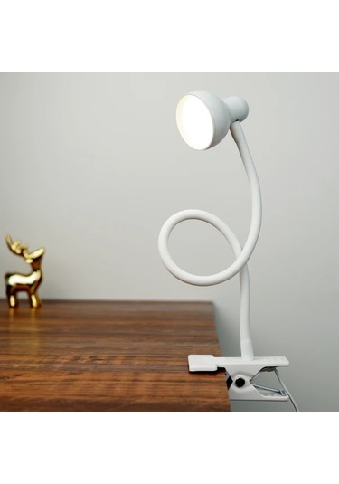 Boatshop1 Beyaz Göz Koruma Led Klips Işık Masa Lambası İle Evlerinizi Aydınlatın Beyaz