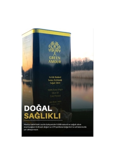Green Amour Soğuk Sıkım Natürel Sızma Zeytinyağı 5 L