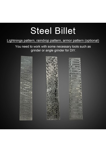 Şam Çeliği Blok Desenli Çelik Kesici Yapım Çubuğu Embriyo Dövme Malzemeleri, Ev Kesici Dıy Çok Amaçlı Malzeme İçin Quenched Düzleştirilmiş.