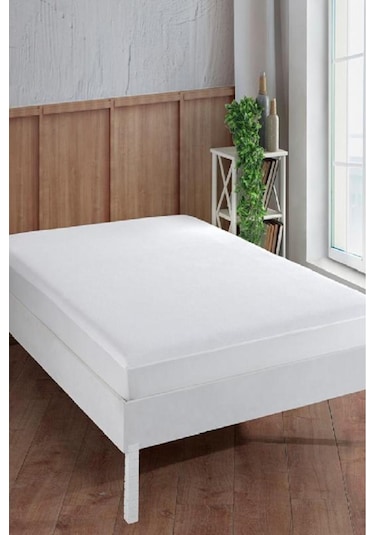 Bebesi Pamuk Fitted Alez 200x200+30 Cm Sıvı Geçirmez Lastikli Battal Boy Xl Beyaz