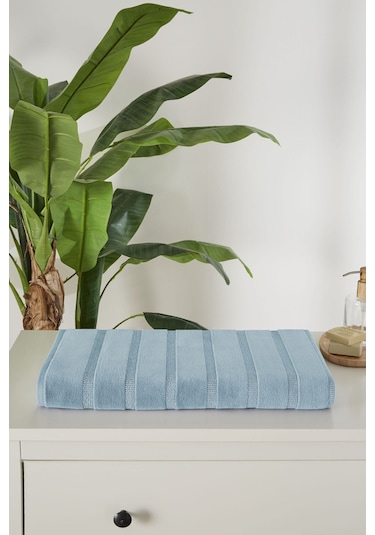 Özdilek Sadem Organik Stripe Banyo Paspası 60x100 Cm Mavi