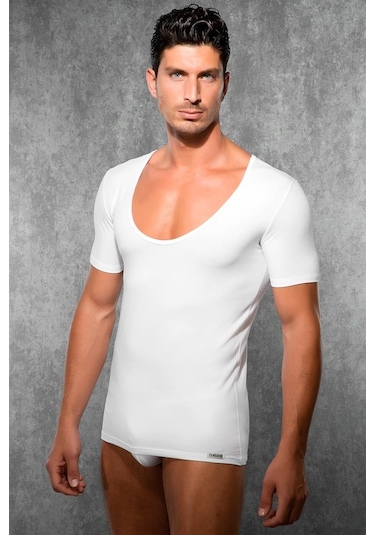 Doreanse Erkek Modal Geniş Yaka Kısa Kollu T Shirt 2520