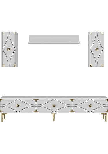 Tvr1897bg Alfa Tv Ünitesi Takımı Beyaz-gold 180cm
