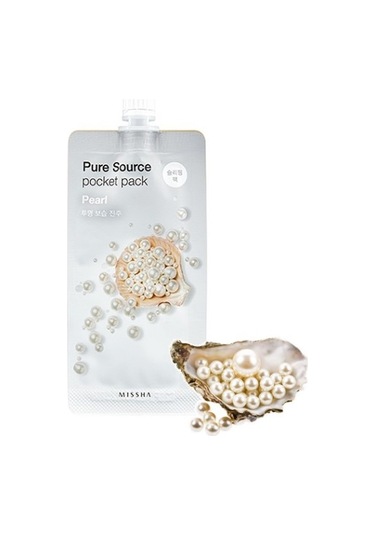 Missha Pure Source Pocket Pack Aydınlatıcı&Nemlendirici İnci Özlü Uyku Maskesi 10 ML (Pearl)