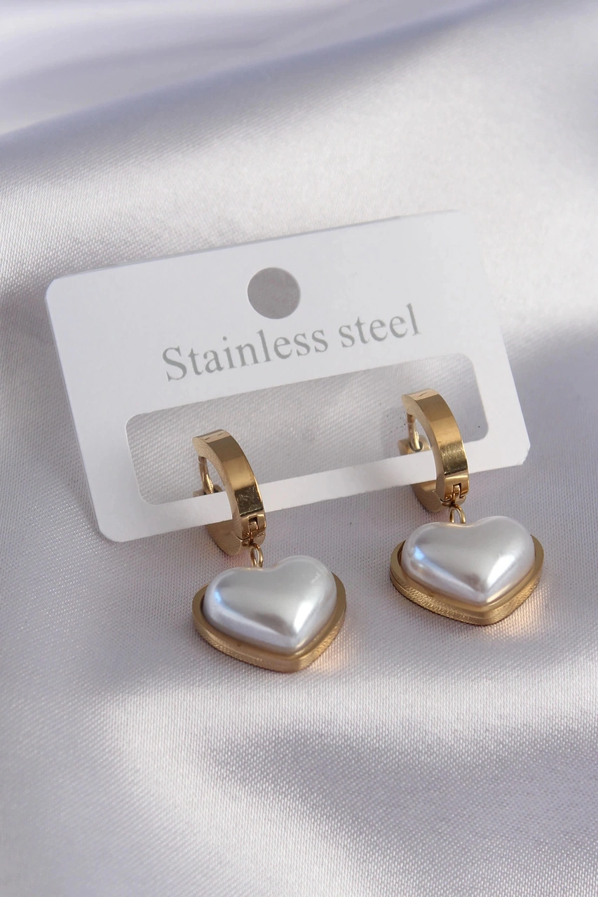 Dodes 316l Çelik Gold Renk Kalp Model Kadın Küpe Tg27bkp9714 Çok Renkli