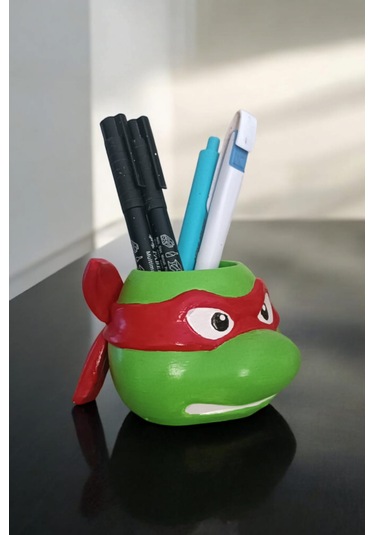 Ninja Kaplumbağa Şeklindeki Kalemlik Rafael 7x10 Cm Kırmızı