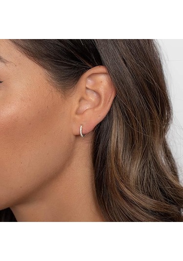 Altın Kaplama Kübik Zirkonyum Manşet Küpe Çivisi Gold