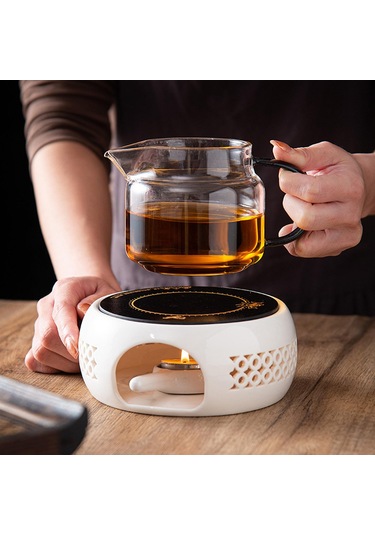 Homyl İçi Boş Çaydanlık Isıtıcı Tealight Soba Çay Isı Beyaz