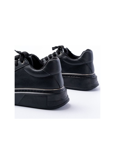 Rs-2435 Siyah Platin Bağcıklı Dikişli Günlük Spor Ayakkabı Beyaz