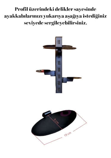 50 Adet Dikmeye Geçme Plastik Ayakkabı Standı Ayakkabı Standı Aya Siyah