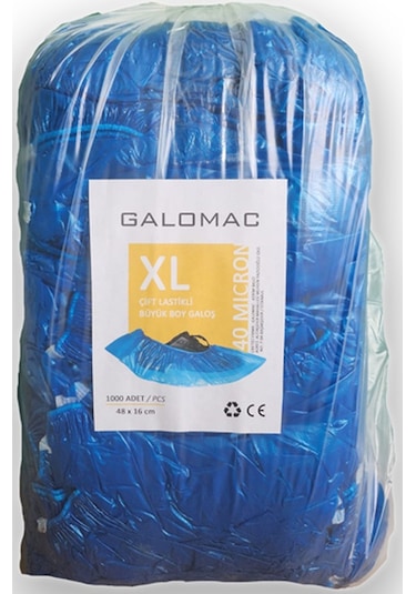 Galomac 40 Mic Lüks Kalın Galoş XL 1000'li
