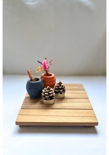 Dekoratif Ham 1. Sınıf Masif Ahşap El Yapımı Sunum Altlığı, Nihal