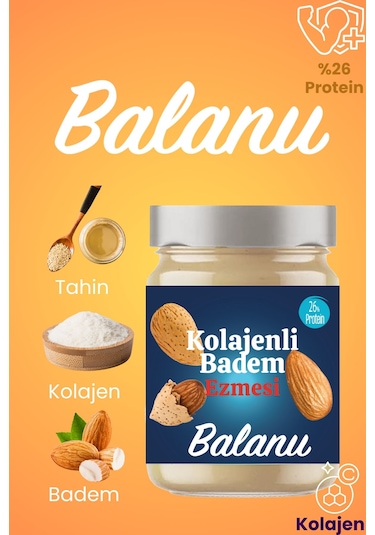 Balanu Kolajenli Badem Ezmesi 280gr X3 Adet