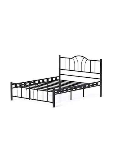 Argimo Bella Çift Kişilik Ferforje Metal Karyola Siyah 140 x 200