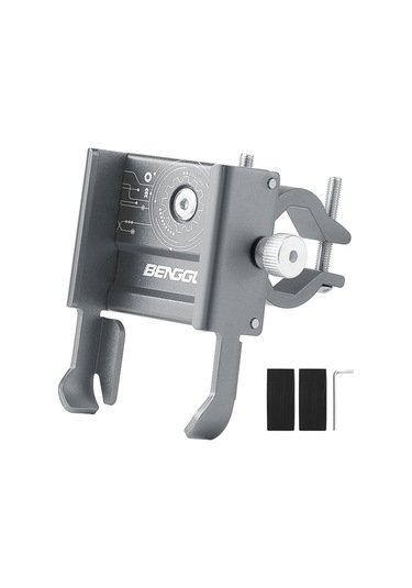 Bengguo-al Alaşım Bisiklet Cep Telefonu Tutucu Scooter Dönebilen,y28006t-1 Gri