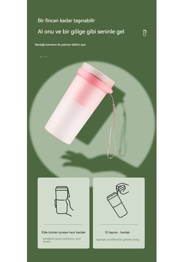 Mini Kablosuz Çok Fonksiyonlu Meyve Suyu Bardağı-beyaz