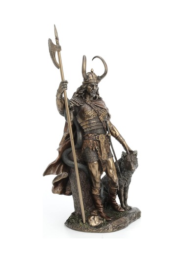 Bronz İskandinav Tanrısı Loki Kötülük Ve Kurnazlık Tanrısı Heykel Biblo Ev Dekoru