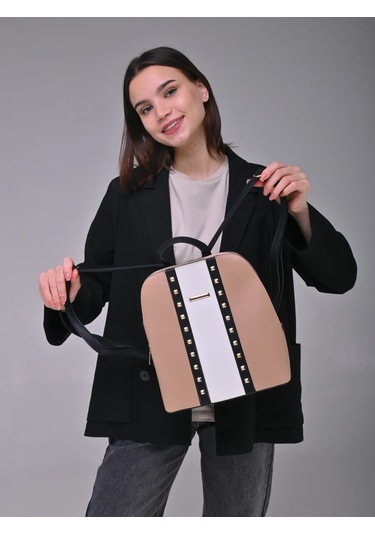 Daniele Patrici Şehir A5 Deri Sırt Çantası 219479758 Bej