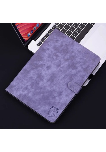 Maiyame Xiaomi Redmi Pad Se 11" İçin Lüks Deri Kılıf - Manyetik Kapatma, Şok Emici, Stand Fonksiyonu Ve Kart Slotu - Mor