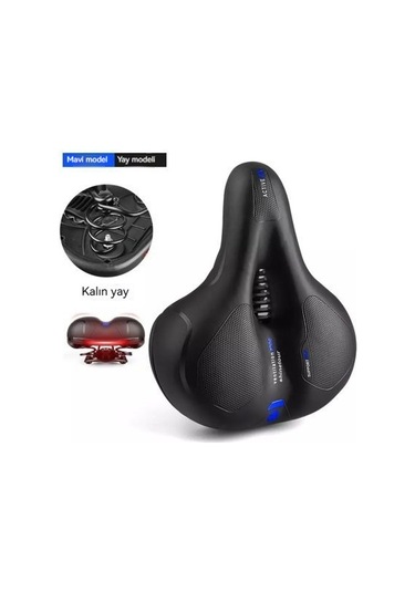 Jzcat Evrensel Bisiklet Minderi Yastık Rahat Yumuşak Kalınlaşmış Silikon Koltuk - Mavi - Bahar Versiyonu Tek Boyut Siyah