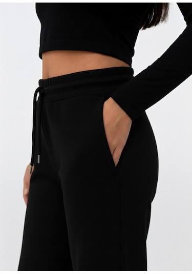 Axxel Kadın Siyah İnterlok Eşofman Altı-p2273 Siyah