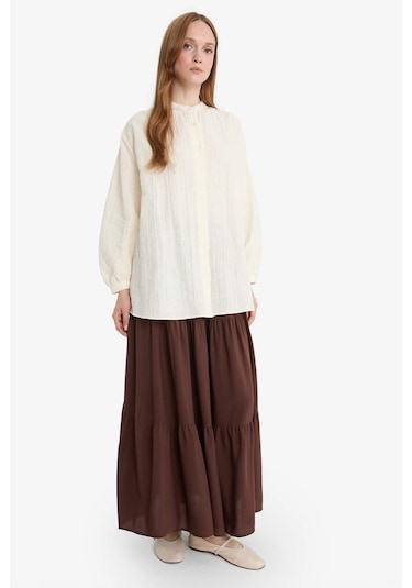 Defacto A Kesim Viskon Maxi Etek F8242ax25smbn320 Kahve