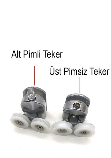 Duşakabin Kanallı Rulman Oynar Çiftli Teker Çap 22mm Krom