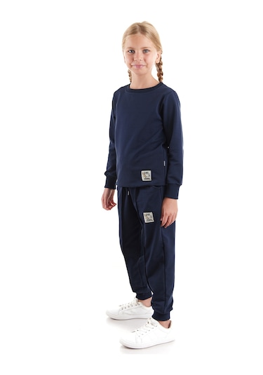 Ahengim Kız Çocuk Back To School Pamuklu Trend Eşofman Takımı Ak2529 Lacivert