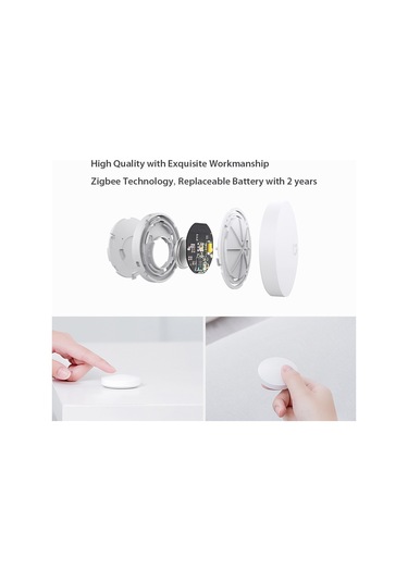 Moveevo Xiaomi Akıllı Kablosuz Anahtar - Tek Tık, Çift Tık Ve Uzun Bas İle Ev Aletlerini Kontrol Et, Ev Sineması Gerekli